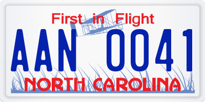 NC license plate AAN0041