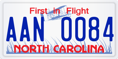 NC license plate AAN0084