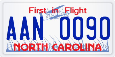 NC license plate AAN0090