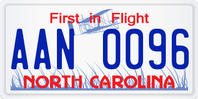 NC license plate AAN0096