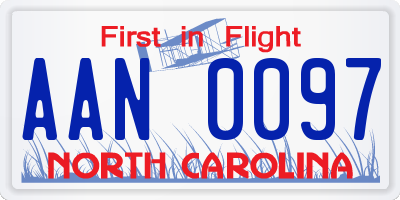 NC license plate AAN0097