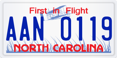 NC license plate AAN0119