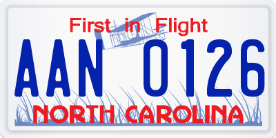 NC license plate AAN0126
