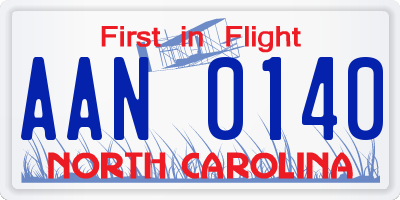 NC license plate AAN0140
