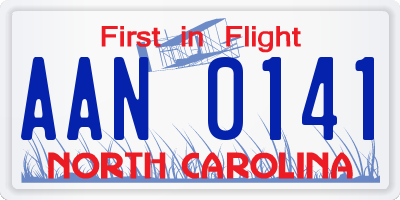 NC license plate AAN0141
