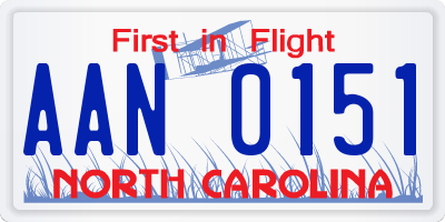 NC license plate AAN0151