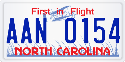 NC license plate AAN0154