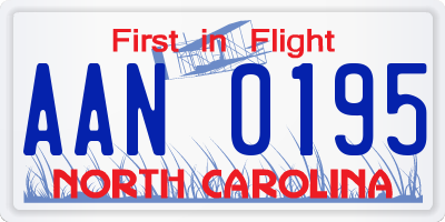 NC license plate AAN0195
