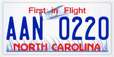 NC license plate AAN0220