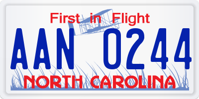 NC license plate AAN0244