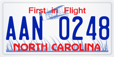 NC license plate AAN0248