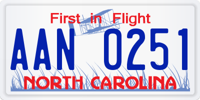 NC license plate AAN0251