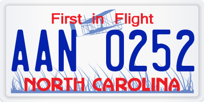 NC license plate AAN0252