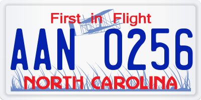NC license plate AAN0256