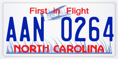 NC license plate AAN0264