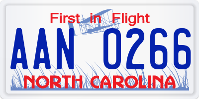 NC license plate AAN0266
