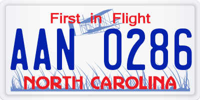 NC license plate AAN0286