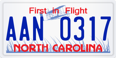 NC license plate AAN0317