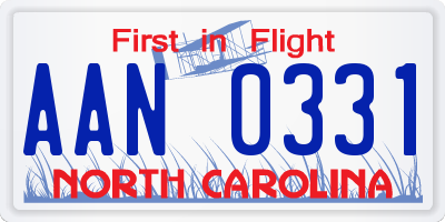 NC license plate AAN0331
