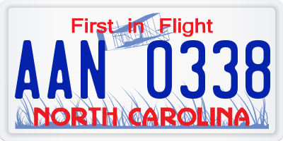 NC license plate AAN0338