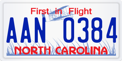 NC license plate AAN0384