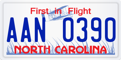 NC license plate AAN0390