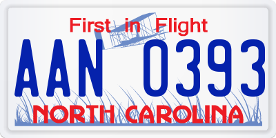 NC license plate AAN0393