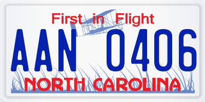 NC license plate AAN0406