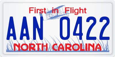 NC license plate AAN0422