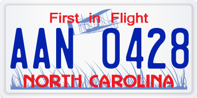 NC license plate AAN0428