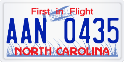 NC license plate AAN0435