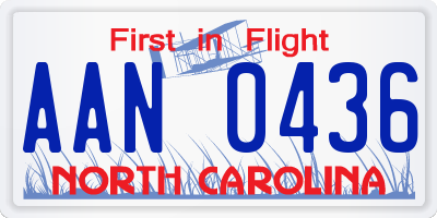 NC license plate AAN0436