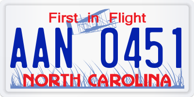 NC license plate AAN0451