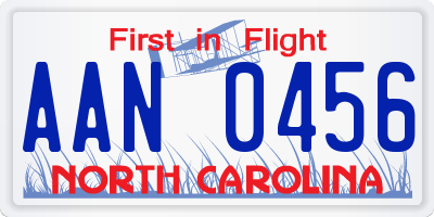 NC license plate AAN0456