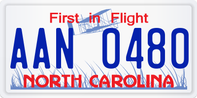 NC license plate AAN0480