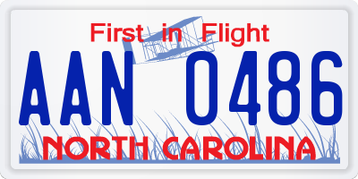 NC license plate AAN0486