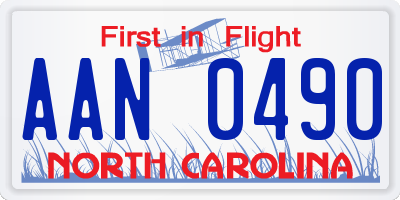 NC license plate AAN0490