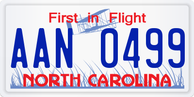NC license plate AAN0499