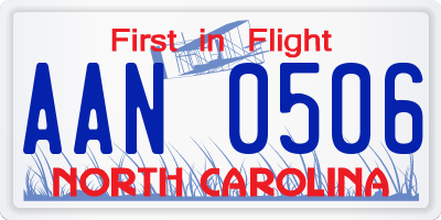 NC license plate AAN0506