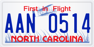 NC license plate AAN0514