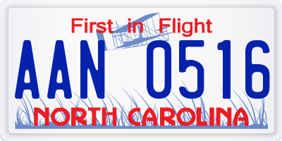 NC license plate AAN0516