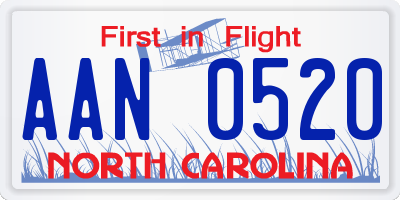 NC license plate AAN0520