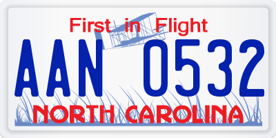 NC license plate AAN0532
