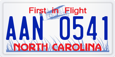 NC license plate AAN0541