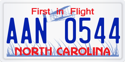 NC license plate AAN0544
