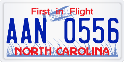 NC license plate AAN0556