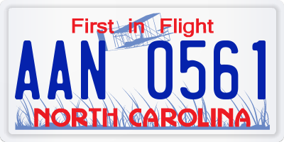 NC license plate AAN0561
