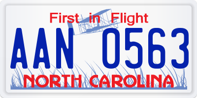 NC license plate AAN0563