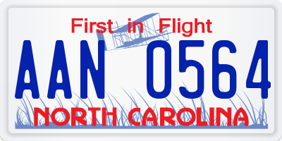 NC license plate AAN0564