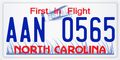 NC license plate AAN0565